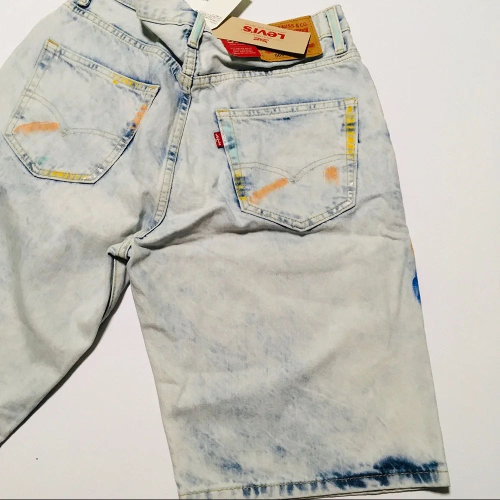 NWT Levi’s 569 Loose Straight Unique Paint Denim Jean Shorts Men's Size 31 NEW - Picture 10 of 12